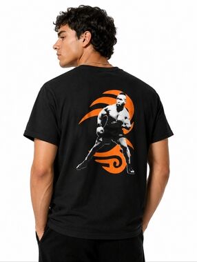 Mike Tyson “Savage Mode” Graphic Tee Black Orange Size Large Streetwear T-Shirt